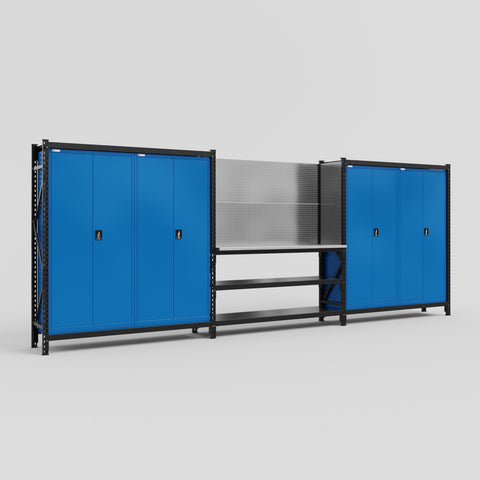 M222-2 Modular Work Bench with Overheads - H2100mm x W5640mm