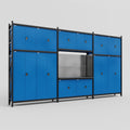 M222 Modular Work Bench - H3100mm x W5640mm | Laminate WBT | Blue