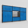 M222 Modular Work Bench - H3100mm x W5640mm | Laminate WBT | Blue