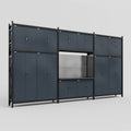 M222 Modular Work Bench - H3100mm x W5640mm | Laminate WBT | Dark Grey