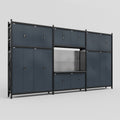 M222 Modular Work Bench - H3100mm x W5640mm | Laminate WBT | Dark Grey