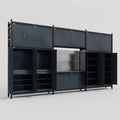 M222 Modular Work Bench - H3100mm x W5640mm | Laminate WBT | Dark Grey