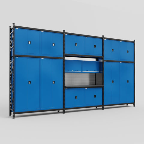 M222 Modular Work Bench - H3100mm x W5640mm | Laminate WBT | Blue