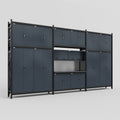 M222 Modular Work Bench - H3100mm x W5640mm | Laminate WBT | Dark Grey