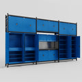 M222 Modular Work Bench - H3100mm x W5640mm | Laminate WBT | Blue