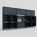 M222 Modular Work Bench - H3100mm x W5640mm | Laminate WBT | Dark Grey