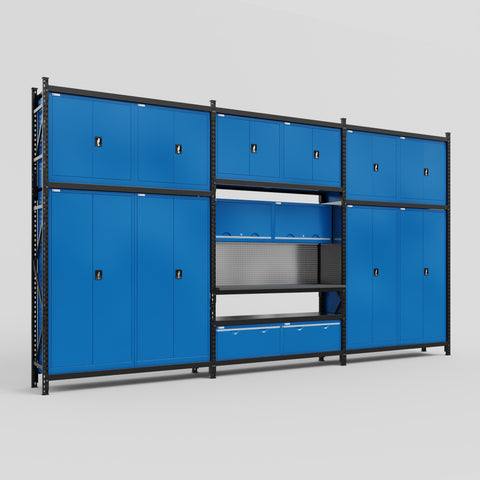 M222 Modular Work Bench - H3100mm x W5640mm | Laminate WBT | Blue