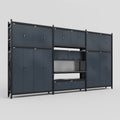M222 Modular Work Bench - H3100mm x W5640mm | Laminate WBT | Dark Grey
