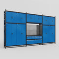 M222 Modular Work Bench - H3100mm x W5640mm | Laminate WBT | Blue