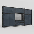 M222 Modular Work Bench - H3100mm x W5640mm | Laminate WBT | Dark Grey
