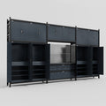 M222 Modular Work Bench - H3100mm x W5640mm | Laminate WBT | Dark Grey