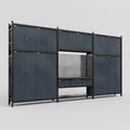 M222 Modular Work Bench - H3100mm x W5640mm | Laminate WBT | Dark Grey