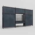 M222 Modular Work Bench - H3100mm x W5640mm | Laminate WBT | Dark Grey