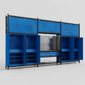 M222 Modular Work Bench - H3100mm x W5640mm | Laminate WBT | Blue