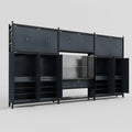 M222 Modular Work Bench - H3100mm x W5640mm | Laminate WBT | Dark Grey