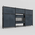 M222 Modular Work Bench - H3100mm x W5640mm | Laminate WBT | Dark Grey