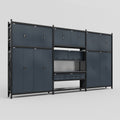 M222 Modular Work Bench - H3100mm x W5640mm | Laminate WBT | Dark Grey