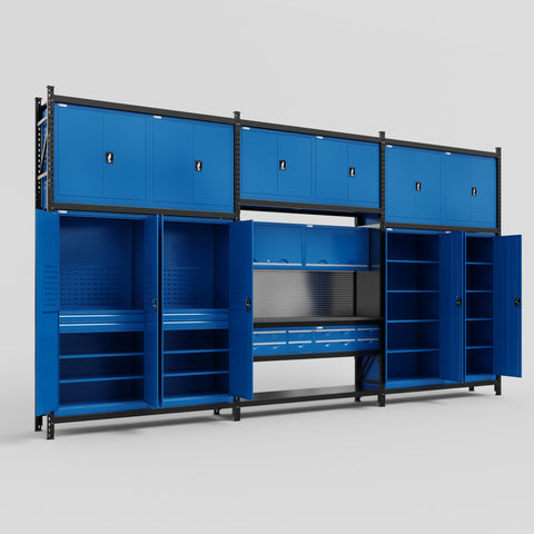 M222 Modular Work Bench - H3100mm x W5640mm | Laminate WBT | Blue