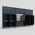 M222 Modular Work Bench - H3100mm x W5640mm | Laminate WBT | Dark Grey