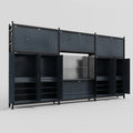 M222 Modular Work Bench - H3100mm x W5640mm | Laminate WBT | Dark Grey