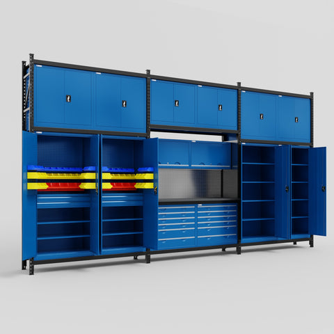 M222 Modular Work Bench - H3100mm x W5640mm | Laminate WBT | Blue