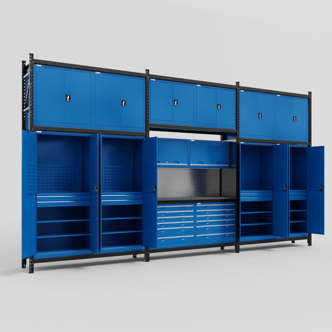 M222 Modular Work Bench - H3100mm x W5640mm | Laminate WBT | Blue