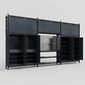 M222 Modular Work Bench - H3100mm x W5640mm | Laminate WBT | Dark Grey