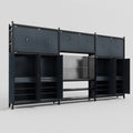 M222 Modular Work Bench - H3100mm x W5640mm | Laminate WBT | Dark Grey
