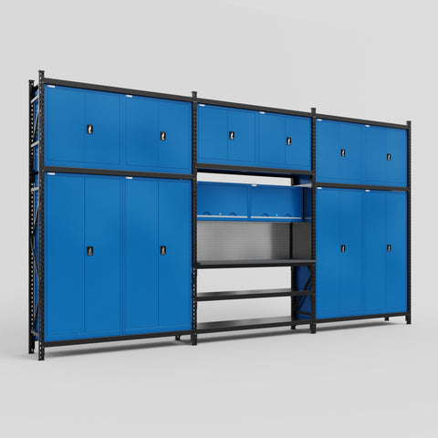 M222 Modular Work Bench - H3100mm x W5640mm | Laminate WBT | Blue