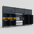 M222 Modular Work Bench - H3100mm x W5640mm | Laminate WBT | Dark Grey