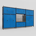 M222 Modular Work Bench - H3100mm x W5640mm | MDF WBT | Blue