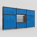 M222 Modular Work Bench - H3100mm x W5640mm | MDF WBT | Blue