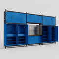 M222 Modular Work Bench - H3100mm x W5640mm | MDF WBT | Blue