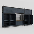M222 Modular Work Bench - H3100mm x W5640mm | MDF WBT | Dark Grey