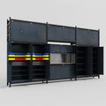 M222 Modular Work Bench - H3100mm x W5640mm | MDF WBT | Dark Grey