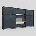 M222 Modular Work Bench - H3100mm x W5640mm | MDF WBT | Dark Grey