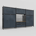 M222 Modular Work Bench - H3100mm x W5640mm | MDF WBT | Dark Grey