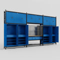 M222 Modular Work Bench - H3100mm x W5640mm | MDF WBT | Blue
