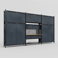 M222 Modular Work Bench - H3100mm x W5640mm | MDF WBT | Dark Grey