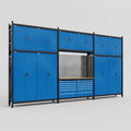M222 Modular Work Bench - H3100mm x W5640mm | MDF WBT | Blue