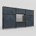M222 Modular Work Bench - H3100mm x W5640mm | MDF WBT | Dark Grey