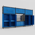 M222 Modular Work Bench - H3100mm x W5640mm | MDF WBT | Blue
