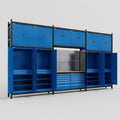 M222 Modular Work Bench - H3100mm x W5640mm | MDF WBT | Blue