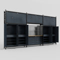 M222 Modular Work Bench - H3100mm x W5640mm | MDF WBT | Dark Grey