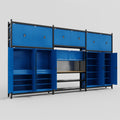 M222 Modular Work Bench - H3100mm x W5640mm | MDF WBT | Blue