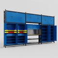 M222 Modular Work Bench - H3100mm x W5640mm | MDF WBT | Blue