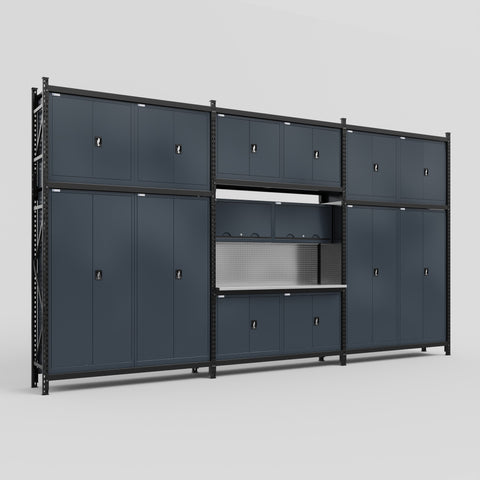 M222 Modular Work Bench - H3100mm x W5640mm | Stainless WBT | Dark Grey
