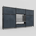 M222 Modular Work Bench - H3100mm x W5640mm | Stainless WBT | Dark Grey