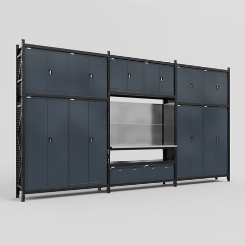 M222 Modular Work Bench - H3100mm x W5640mm | Stainless WBT | Dark Grey