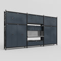 M222 Modular Work Bench - H3100mm x W5640mm | Stainless WBT | Dark Grey